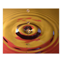 Gold and Red Water Drop Photograph