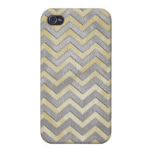Gold and Silver Zig Zags iPhone 4 Covers