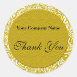 Gold and White Business Thank You Stickers
