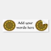 Gold and yellow rose kaleidoscope bumper sticker