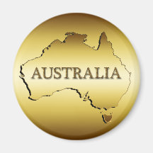 GOLD AUSTRALIA FRIDGE MAGNETS