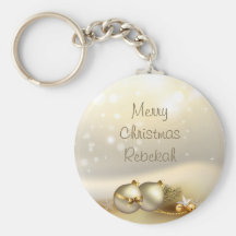 Gold Balls, Bells and Stars Keychains