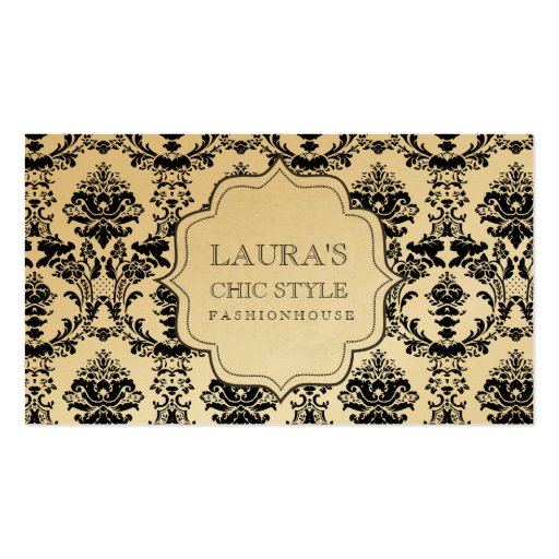 GOLD Baroque Modern Chic Stylish Fashion Business Business Cards