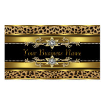 Gold Black Leopard Business Cards