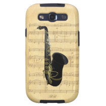 Gold Black Saxophone Sheet Music Samsung Galaxy S3 casemate cases
