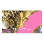 Gold bling fleur de lys business card