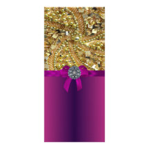 Gold bling & magenta full colour rack card