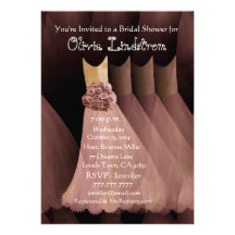 GOLD  Bridesmaid Dresses Bridal Shower Invitation