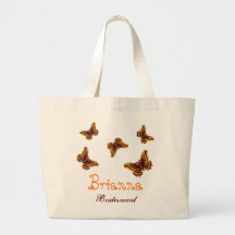 Gold Butterfly Personalised Name Bridesmaid Bags