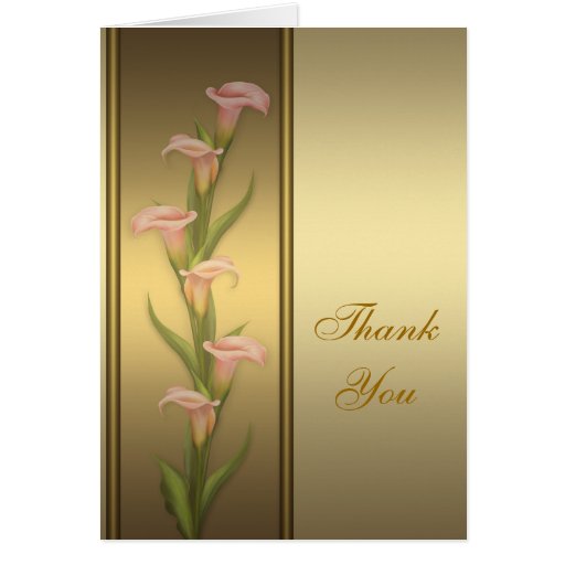 Gold Calla Lily Thank You Card