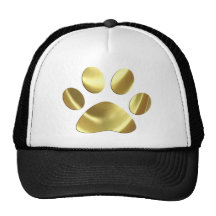 Gold Cat Paw Print Hat