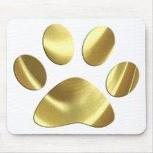 Gold Cat Paw Print Mousepads