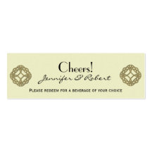 Gold Celtic Eternity Knot Wedding Drink Ticket Business Card Template