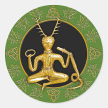Gold Cernunnos, Holly, & Tri-quatra #12 - Sticker