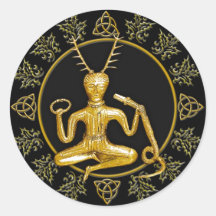 Gold Cernunnos, Holly, & Tri-quatra #9 - Sticker