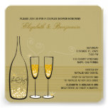 Gold Champagne Bubbles Wedding Couples Shower Personalised Announcements