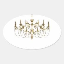 Gold Chandelier Any Background Colour Envelope Sea Stickers