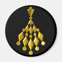 Gold chandelier refrigerator magnet