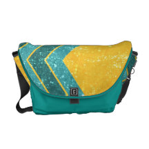 Gold Chevron Courier Bag