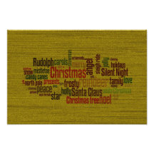 Gold Christmas Word Cloud Photo