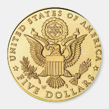 Gold Coin Fridge Magnet