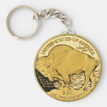 Gold Coin Keychain