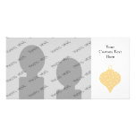Gold Colour Christmas Bauble Design. Personalised Photo Card
