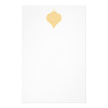Gold Colour Christmas Bauble Design. Stationery Paper