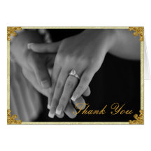 Gold Corner Flourish Thank You Card
