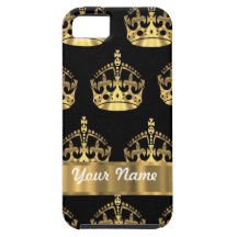Gold crown pattern on black