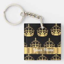 Gold crown pattern on black