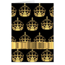 Gold crown pattern on black cards