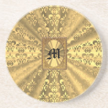Gold damask coasters