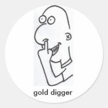 gold digger, gold digger round stickers