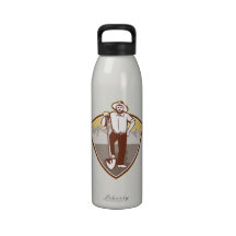 Gold Digger Miner Prospector Shield Water Bottles
