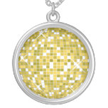 Gold Disco Ball Sterling Silver Chain Personalized Necklace