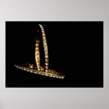 Gold Earrings Print