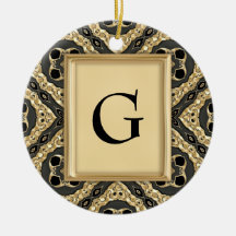 Gold Embossed Lace Christmas Tree Ornament