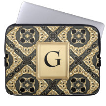 Gold Embossed Lace Laptop Computer Sleeves