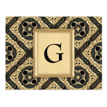 Gold Embossed Lace Post Card