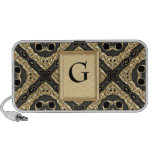 Gold Embossed Lace Travelling Speakers