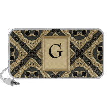 Gold Embossed Lace Travelling Speakers