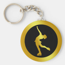 GOLD FIGURE SKATER KEYCHAIN