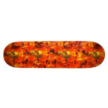 Gold Fire Skull Skateboard Deck