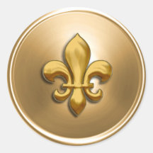 Gold Fleur de Lis Envelope Seal Stickers