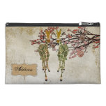 Gold Giraffes Cherry Blossom Name Plate Bag Travel Accessories Bag