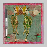 Gold Giraffes Pink Twilight Dry Erase Board dry erase boards