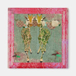 Gold Giraffes Twilight  Magnet