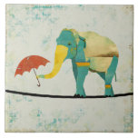 Gold Graceful Elephant Tile tiles