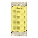 Gold grey flowers business menu rack card